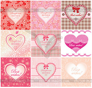 Arrival labels with cute hearts - vector clip art