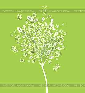 Spring blossoming tree - vector clip art