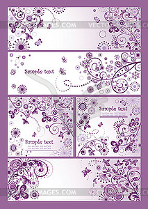 Violet vintage cards - vector clipart