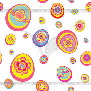 Easter wallpaper with funny colorful eggs - vector clipart