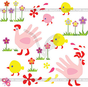 Funny easter wallpaper - vector clipart