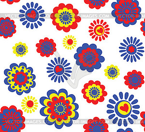 Funny seamless floral wallpaper - vector image