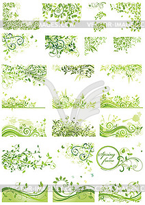 Set of spring green design - vector EPS clipart