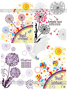 Spring cards with dandelion - stock vector clipart