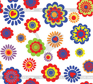 Wrapper with funny flowers - vector clip art