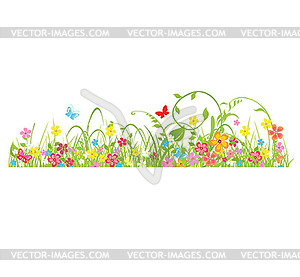 Spring seamless border - vector clip art