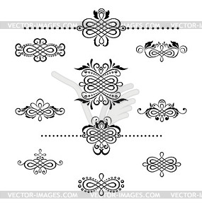 Collection of vintage headers and dividers - vector clip art