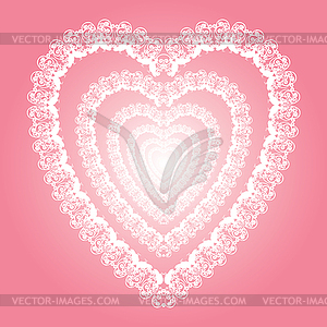 Shine lace like heart, love symbol, valentine design - vector clipart