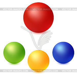 Collection of colorful glossy spheres - vector EPS clipart