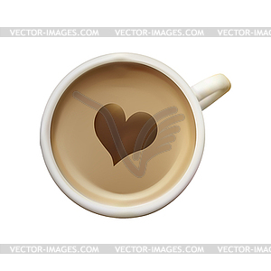 Porcelain white mug for coffee - vector clipart