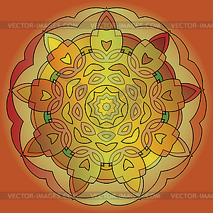 Gold brown spiral Fire flaming flower - vector image