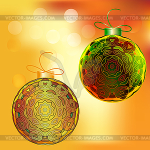 Light Christmas background with light ball - vector clipart