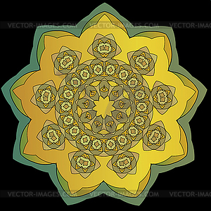 Кружева цветочные красочным этническим орнаментом - векторизованное изображение клипарта