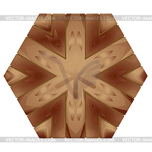 Decorative wooden mosaic parquet table - vector clipart