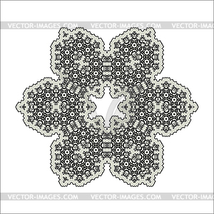 Кружева цветочные белый этническим орнаментом калейдоскоп - изображение в векторном формате