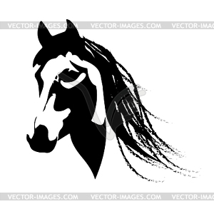 Silhouette beautiful Arabian horse - vector image