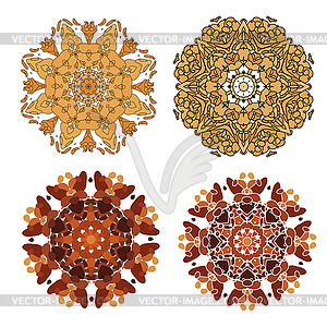 Lace floral colorful ethnic ornament - vector clip art