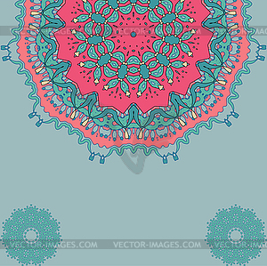 Lace floral colorful ethnic ornament - vector clipart