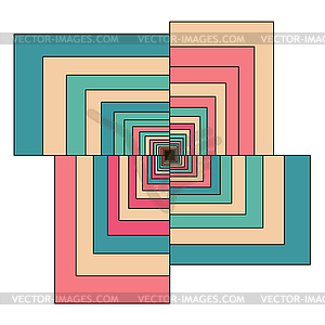 Абстрактные красочные Ретро геометрические шестиугольник - векторный дизайн