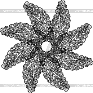 Ornamental round lace pattern - vector clipart