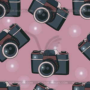 Old camera seamless pattern - vector image