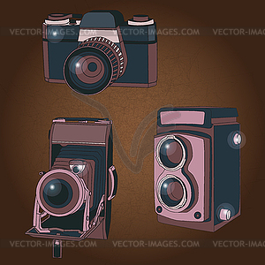 Набор старинных камер - клипарт в формате EPS