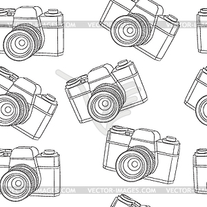 Старые камеры бесшовный фон - иллюстрация в векторе
