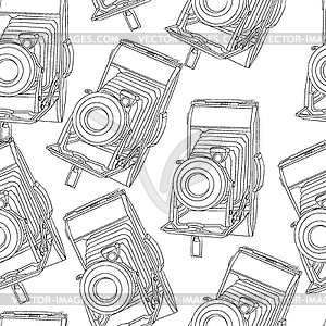 Старые камеры бесшовный фон - клипарт в векторном формате
