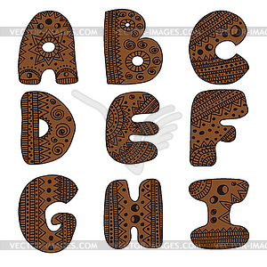 Alphabet letters of to I - vector EPS clipart