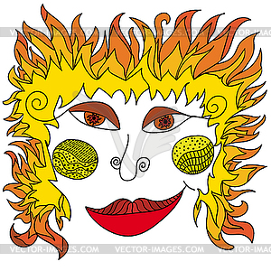 Man - nature - fire - vector image