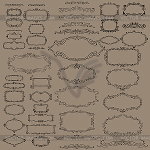 Set of hand-drawing calligraphic frames and design - vector clip art