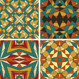 Set of 4 bright abstract seamless patterns - vector clipart