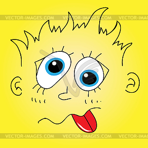 Funny cartoon face - vector image