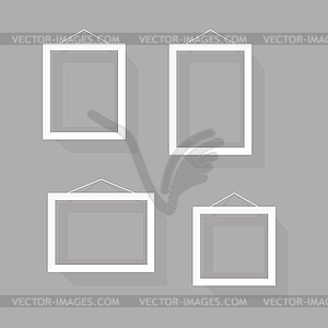 Blank picture frame set on wall. Template for - vector clip art