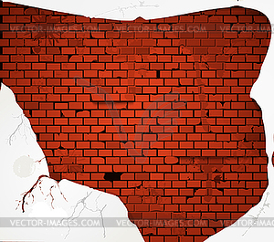 Old dirty red brick wall background - vector clipart