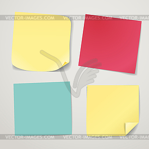 Blank color paper stickers collection - vector image