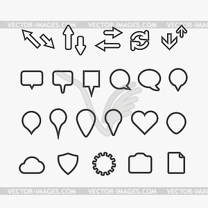 Different web icons collection - vector clipart