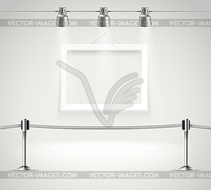 Photorealistic bright gallery with projectors - vector image