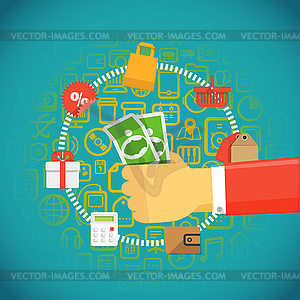 Modern digital shopping. Design concept - vector clipart