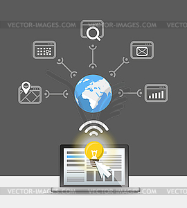 Abstract modern network scheme - vector clip art