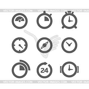 Different clocks collection - vector clipart