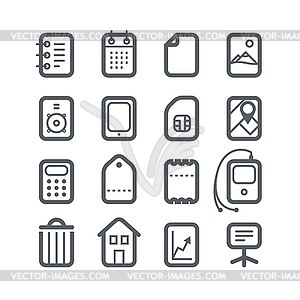 Different vertical Web icons set with rounded - vector image