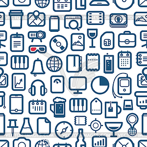 Interface icons seamless background - vector EPS clipart