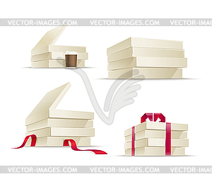 Pizza boxes set - vector image