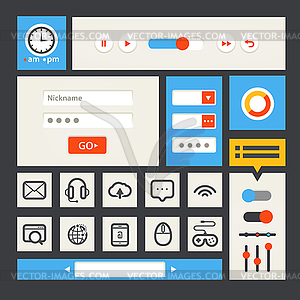 Web interface template. Flat design - vector clipart