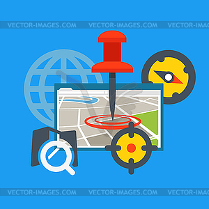 Transportation application concept. Flat design - vector image