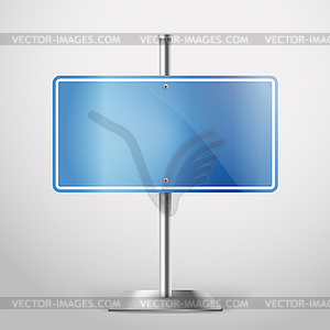 Blank blue metal board. Template for text - royalty-free vector clipart