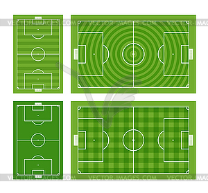 Green football fields collection - vector image