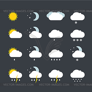 Иконки прогноза погоды набор - рисунок в векторе