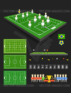 Soccer match infographic elements. Flat design - vector image